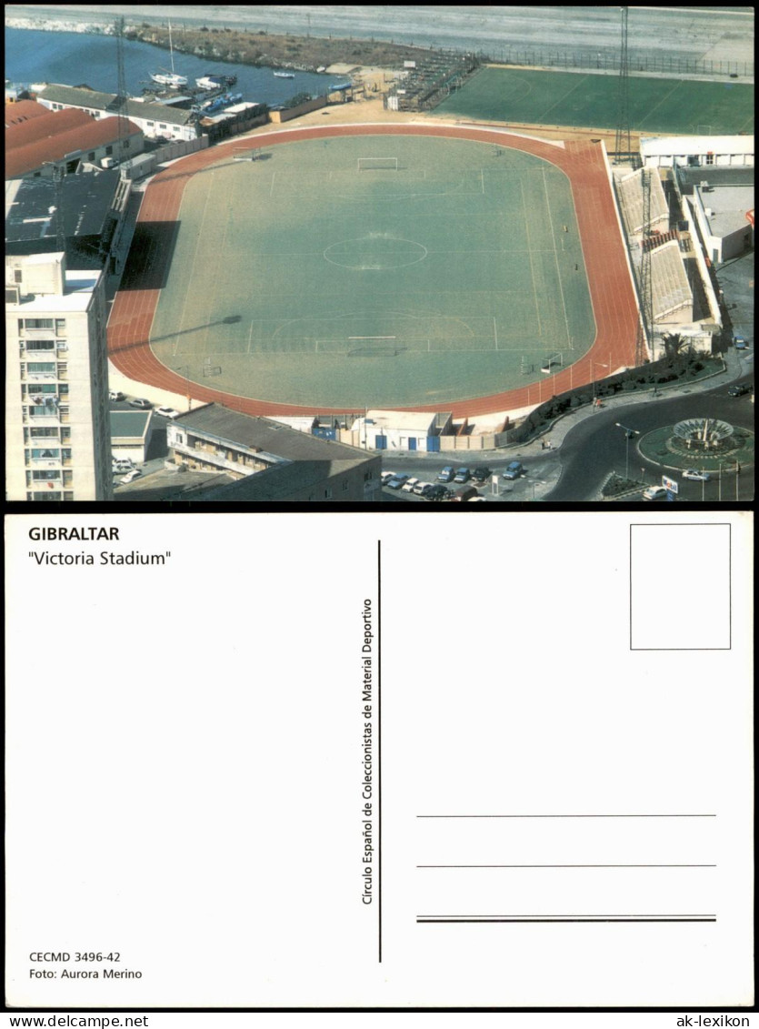 Postcard Gibraltar "Victoria Stadium" - Stadion Luftbild 1994 - Gibraltar