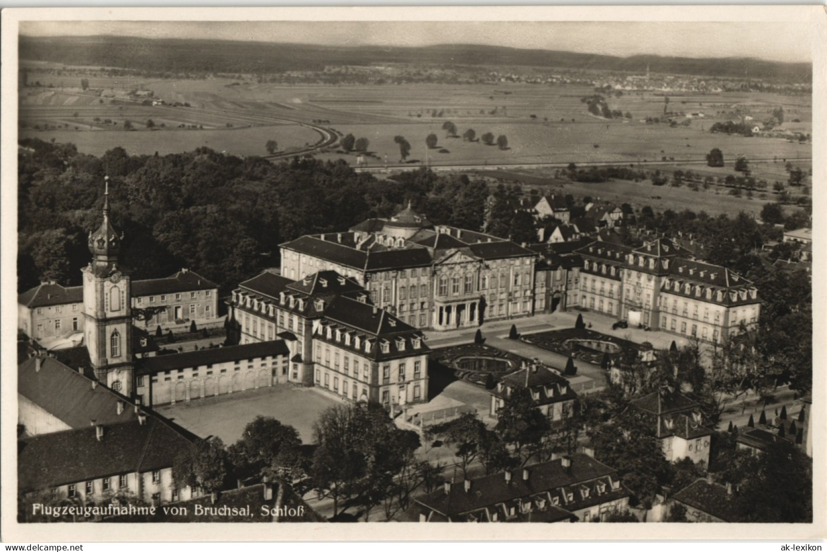 Ansichtskarte Bruchsal Luftbild Schloss 1933 - Bruchsal