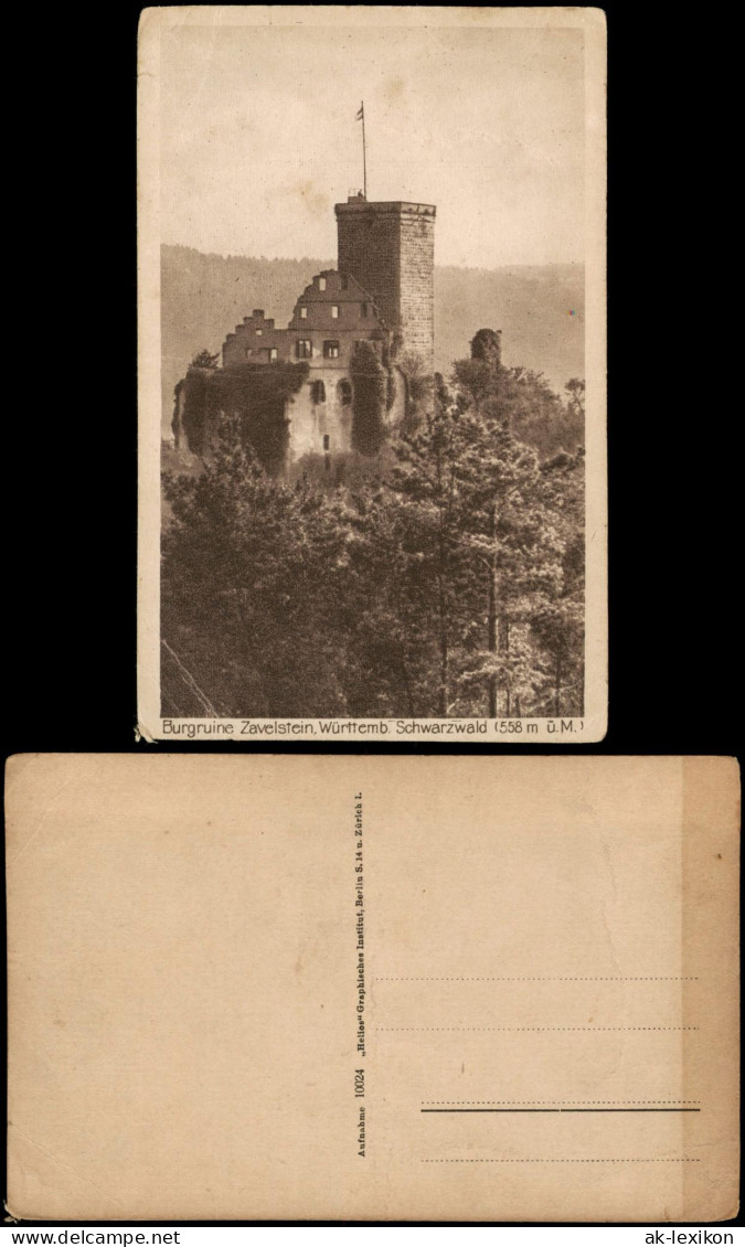 Ansichtskarte Bad Teinach-Zavelstein Burgruine 1925 - Bad Teinach
