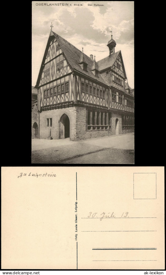 Ansichtskarte Oberlahnstein-Lahnstein Partie Am Rathaus 1919 - Lahnstein