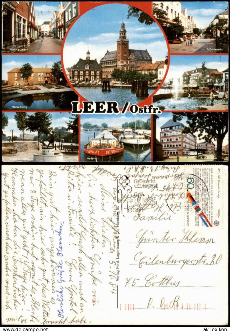 Leer (Ostfriesland) Mehrbild-AK Mit Hafen, Mühlenstrasse, Heneburg Uvm. 1984 - Leer