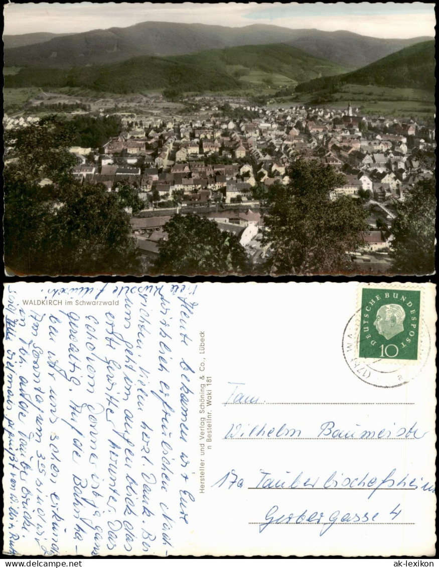 Ansichtskarte Waldkirch (Schwarzwald Breisgau) Panorama-Gesamtansicht 1960 - Waldkirch