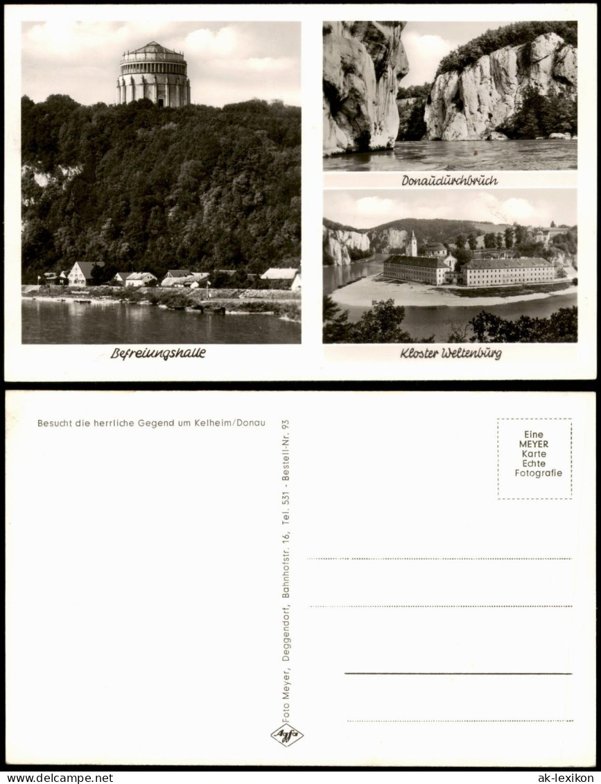 Kelheim Mehrbild-AK Befreiungshalle Kloster Weltenburg Donau 1960 - Kelheim