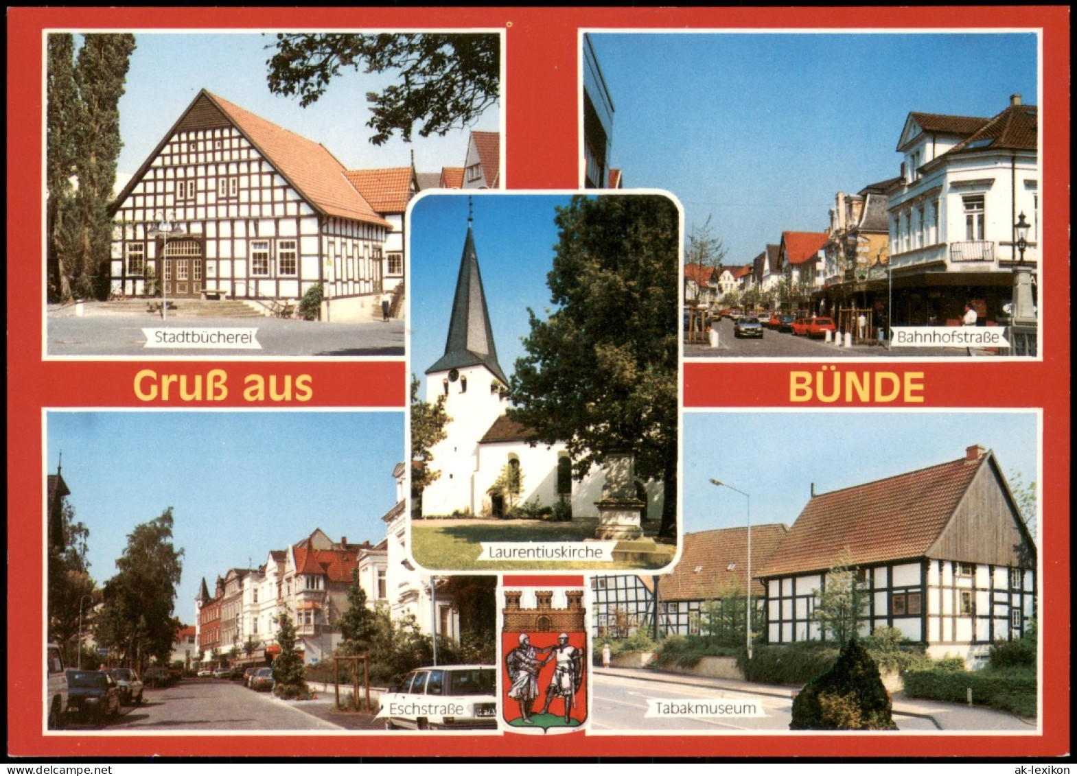 Bünde Mehrbild-AK Mit Bücherei, Bahnhofstr., Tabak-Museum Uvm. 1980 - Bünde