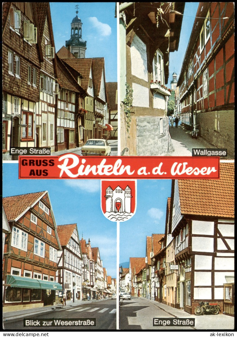 Rinteln Mehrbild-AK Mit Enge Straße, Wallgasse, Weserstraße 1974 - Rinteln