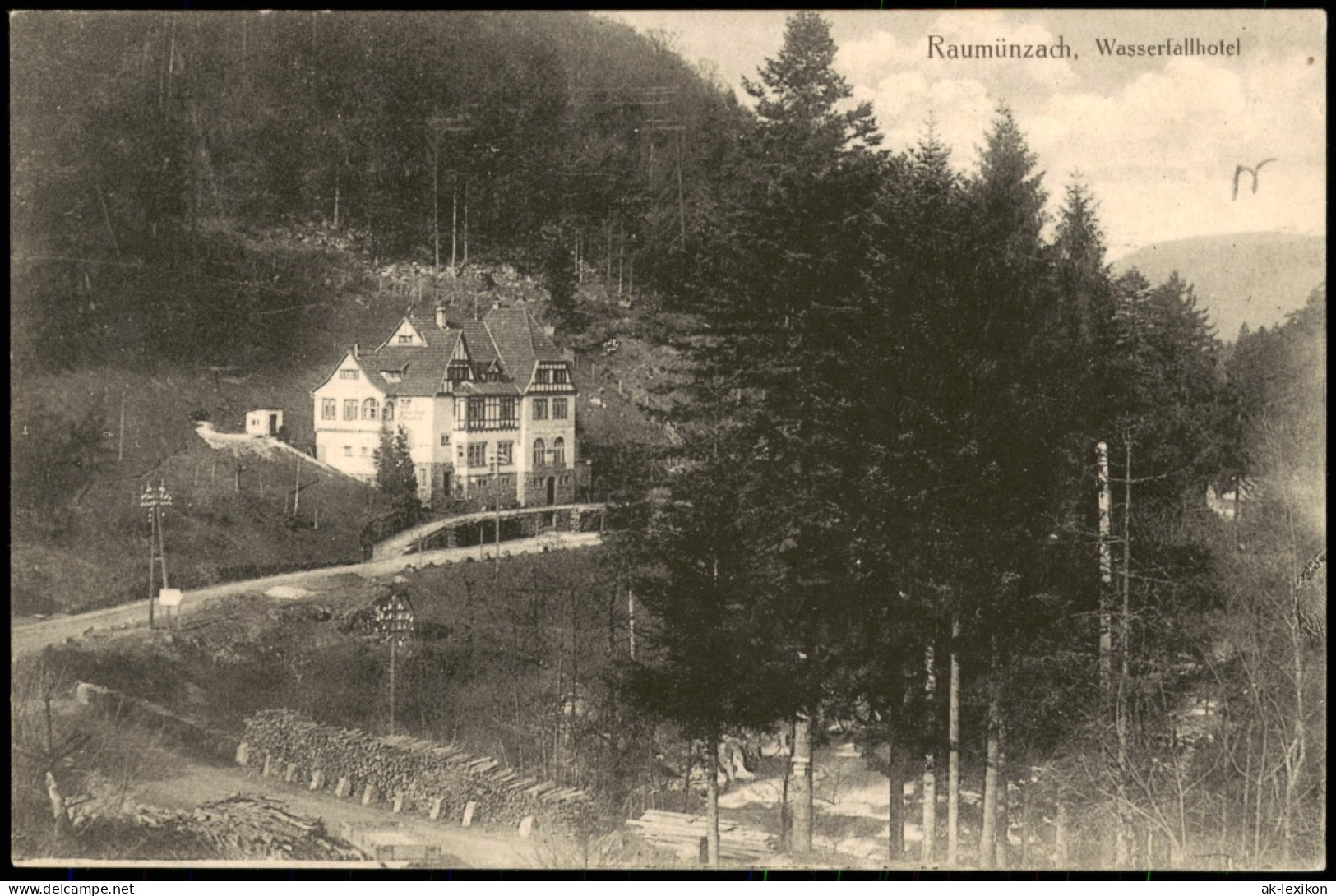 Ansichtskarte Raumünzach-Forbach (Baden) Wasserfallhotel 1909 - Forbach