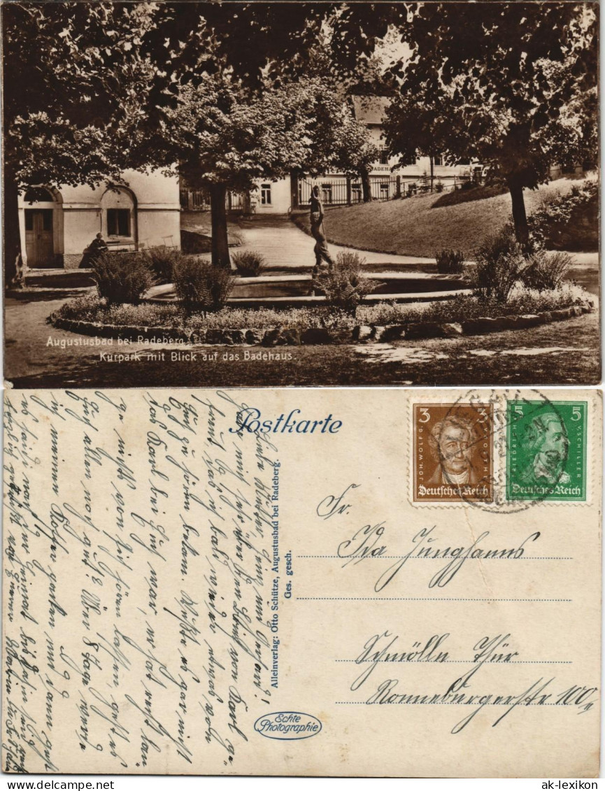 Liegau-Augustusbad-Radeberg Kurpark Mit Blick Auf Das Badehaus 1927 - Radeberg