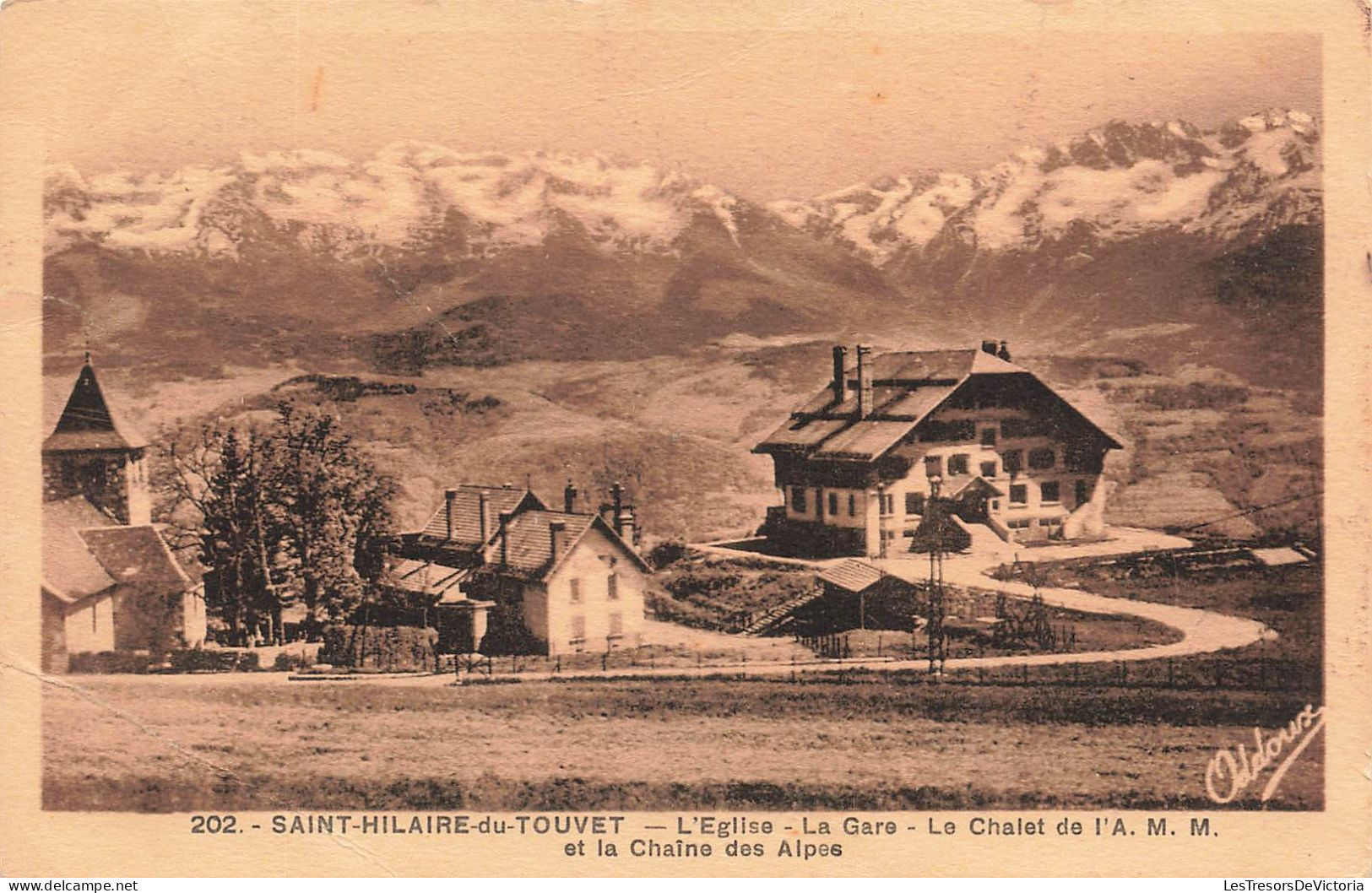 FRANCE - Saint Hilaire Du Touvet - Vue Sur L'église, La Gare, Le Chalet De L'A.M.M ...  - Carte Postale Ancienne - Saint-Hilaire-du-Touvet