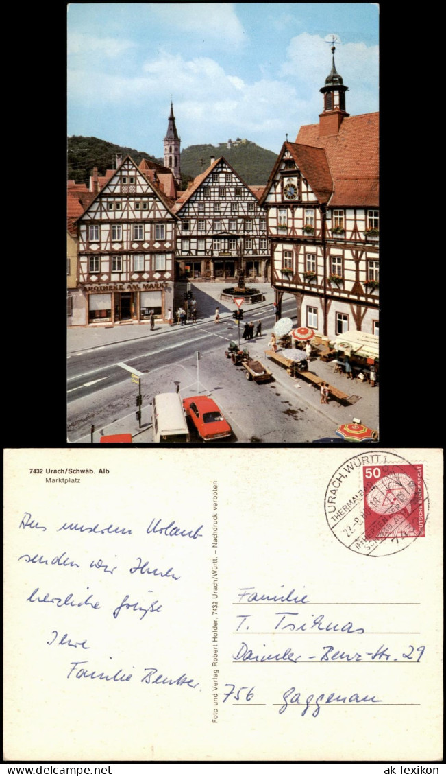 Ansichtskarte Bad Urach Marktplatz 1980 - Bad Urach