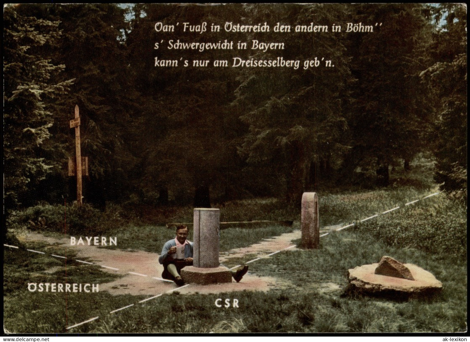 Ansichtskarte  Grenze Bayern Österreich CSR Region Dreisessel 1970 - Douane