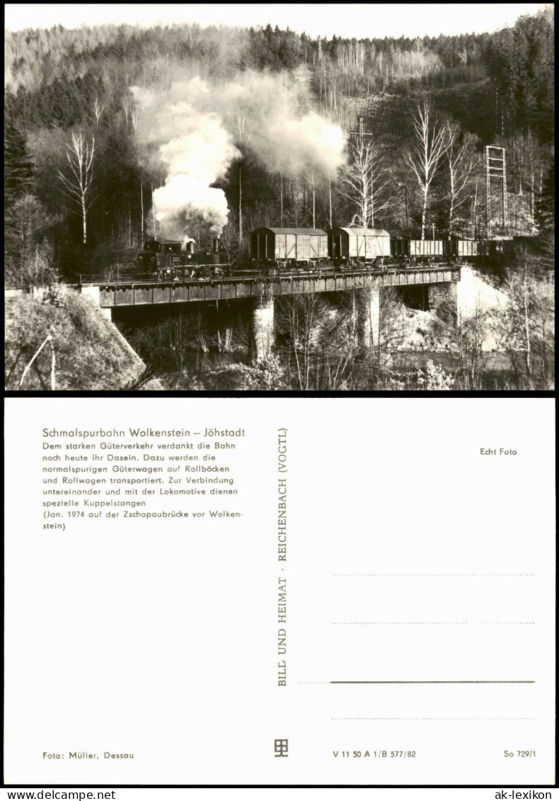 Ansichtskarte Wolkenstein Zschopaubrücke Schmalspurbahn 1985 - Wolkenstein