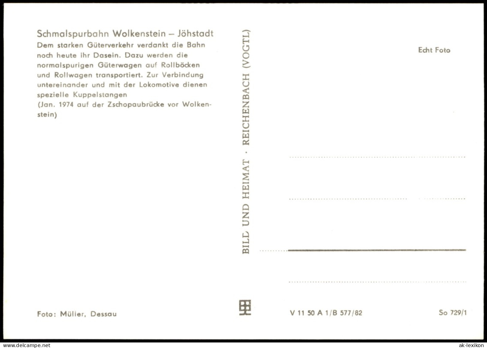 Ansichtskarte Wolkenstein Zschopaubrücke Schmalspurbahn 1985 - Wolkenstein