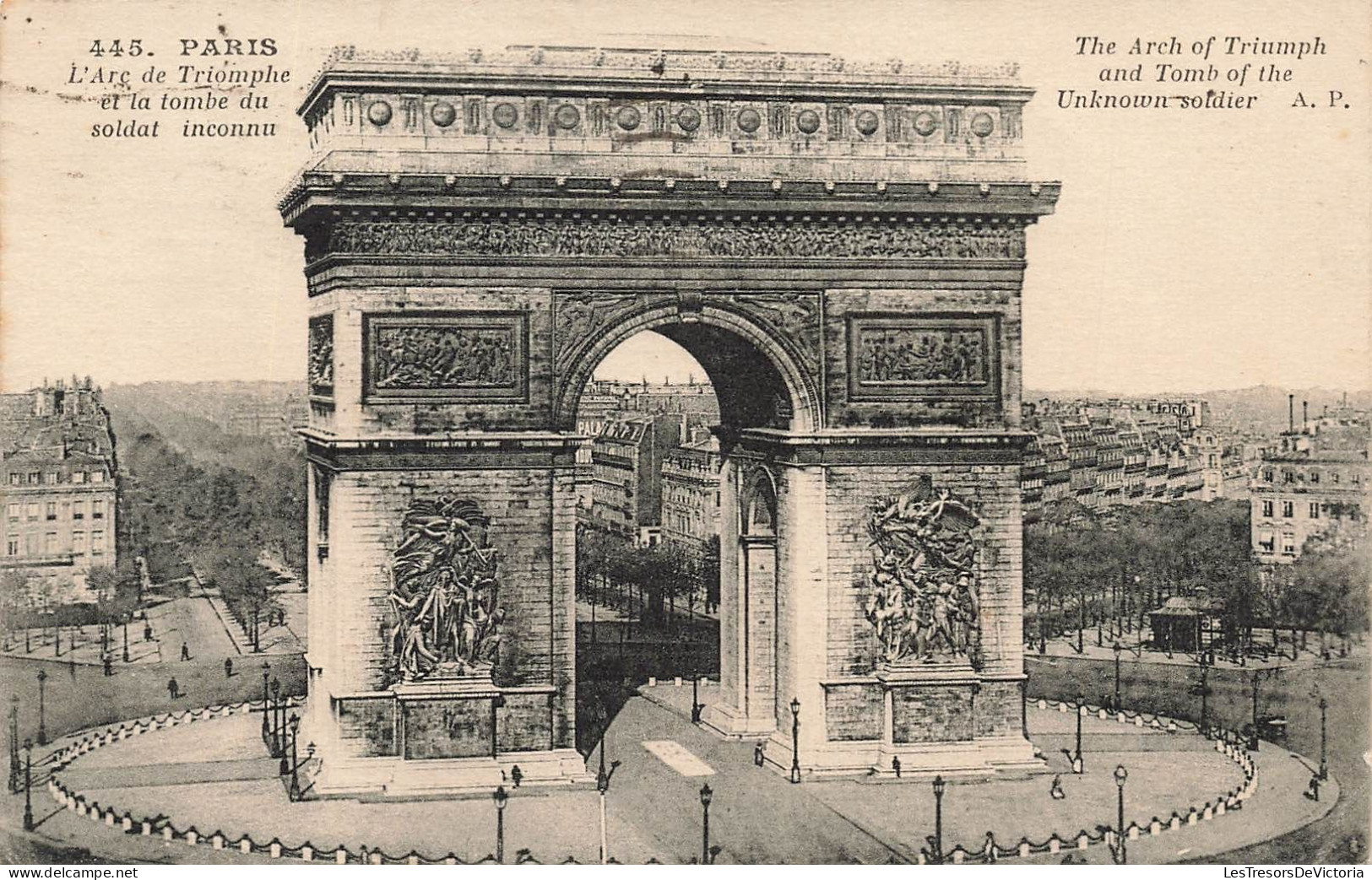 FRANCE - Paris - Vue Générale De L'Arc De Triomphe Et La Tombe Du Soldat Inconnu - Animé - Carte Postale Ancienne - Arc De Triomphe