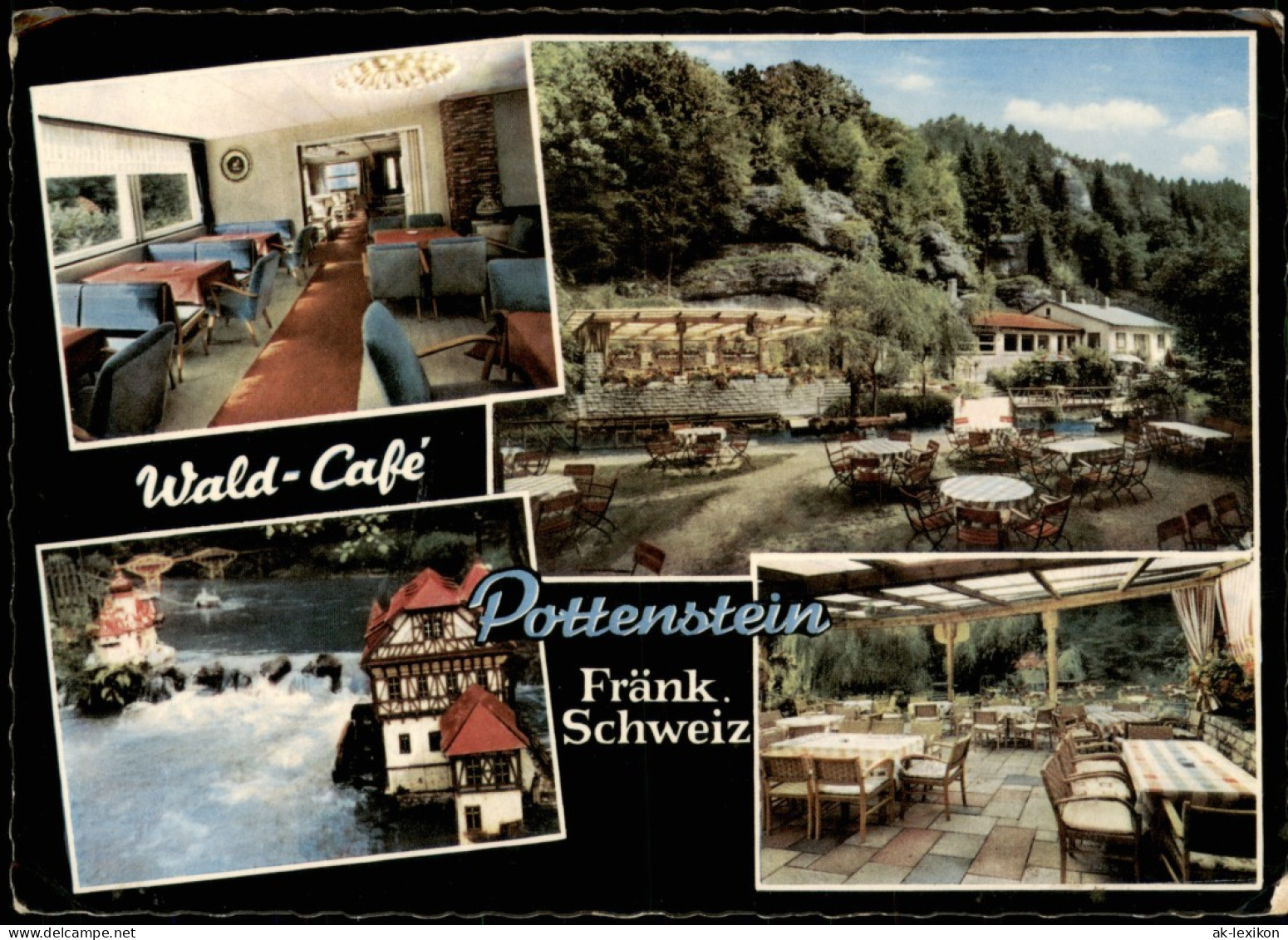 Pottenstein Mehrbildkarte Wald-Café Innen U. Außenansichten 1965/1964 - Pottenstein