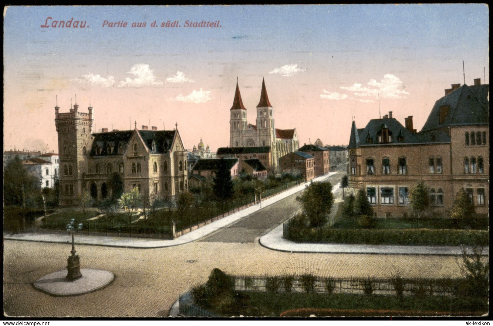 Ansichtskarte Landau (Isar) Panorama Partie  Stadtteil 1915 1. WK Feldpost - Landau