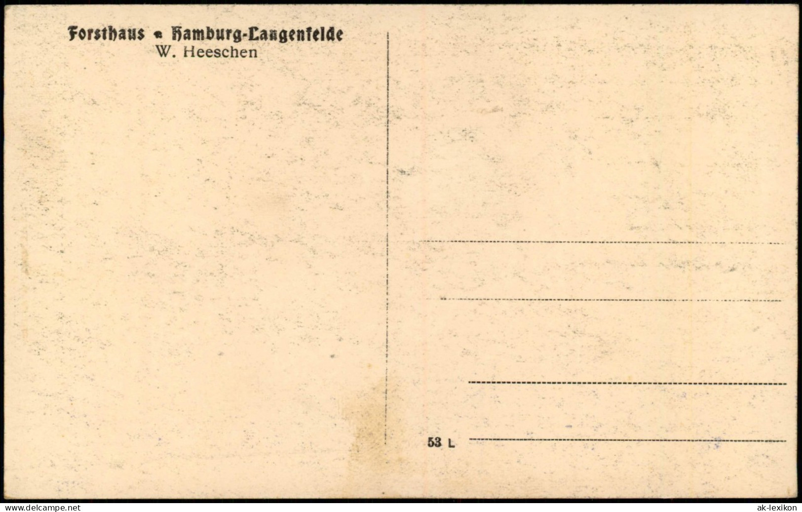 Ansichtskarte Eimsbüttel-Hamburg Langenfelde - Forsthaus 1922 - Eimsbuettel