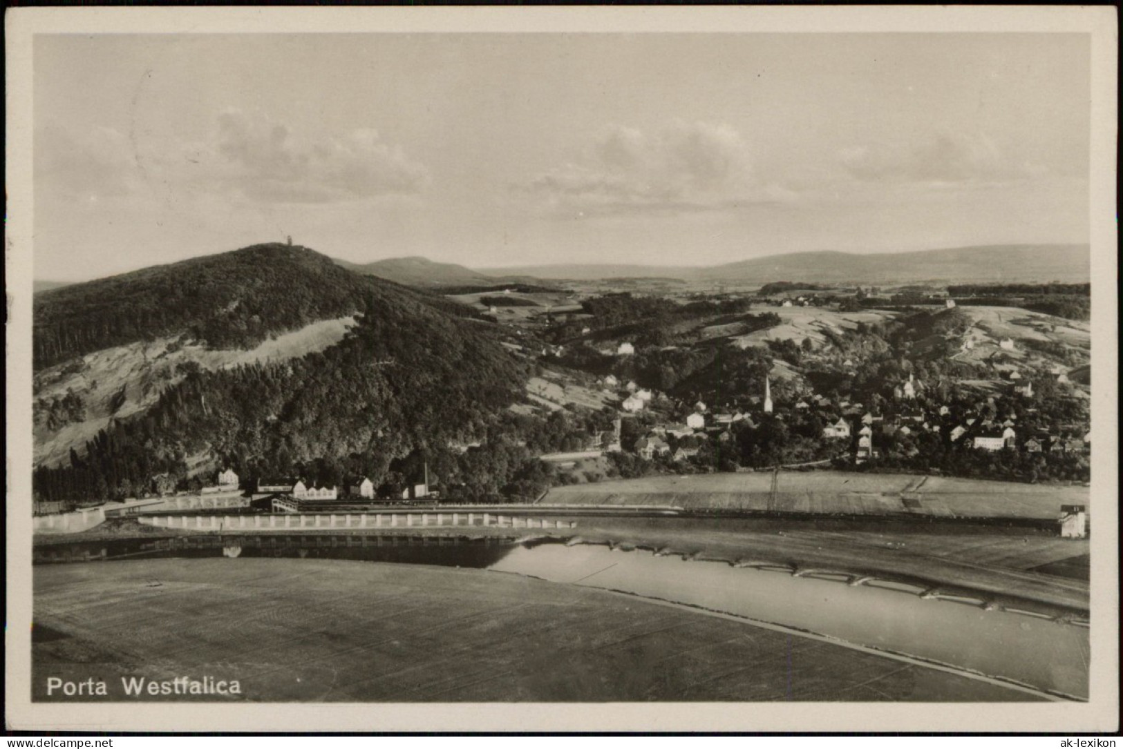 Ansichtskarte Porta Westfalica Jakobsberg M. Bismarcksäule 1930 - Porta Westfalica