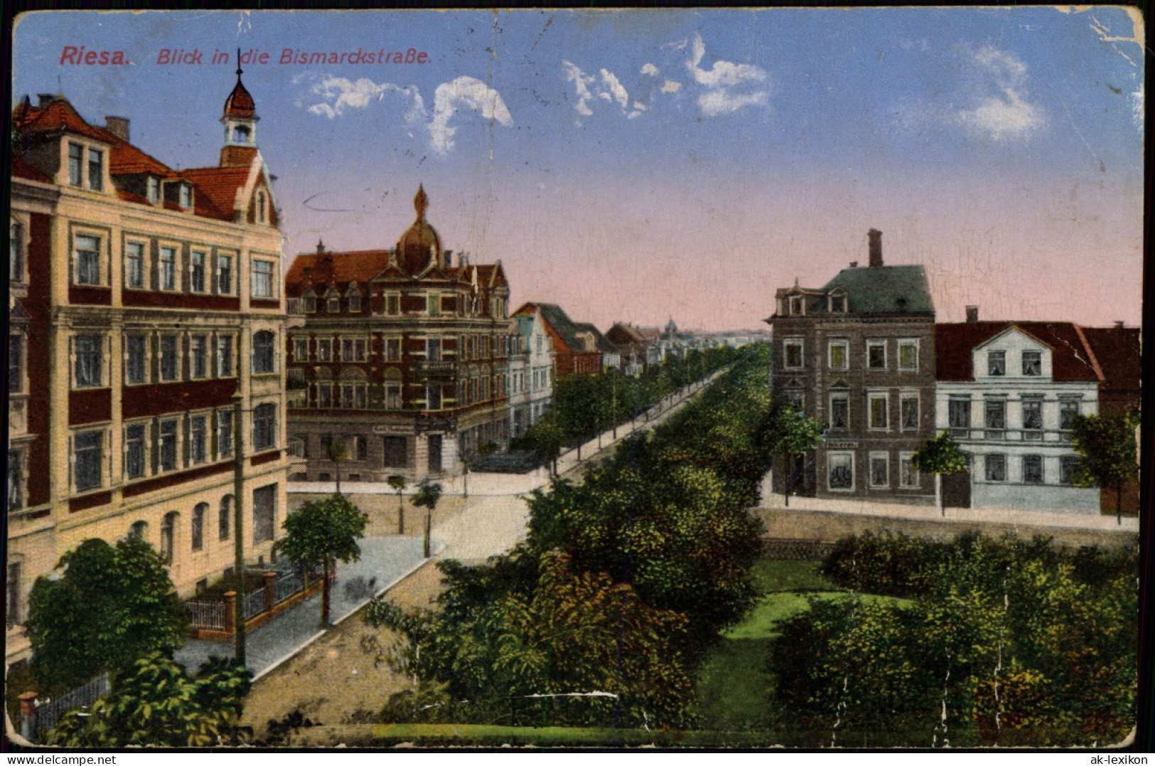 Ansichtskarte Riesa Bismarckstraße 1915 - Riesa