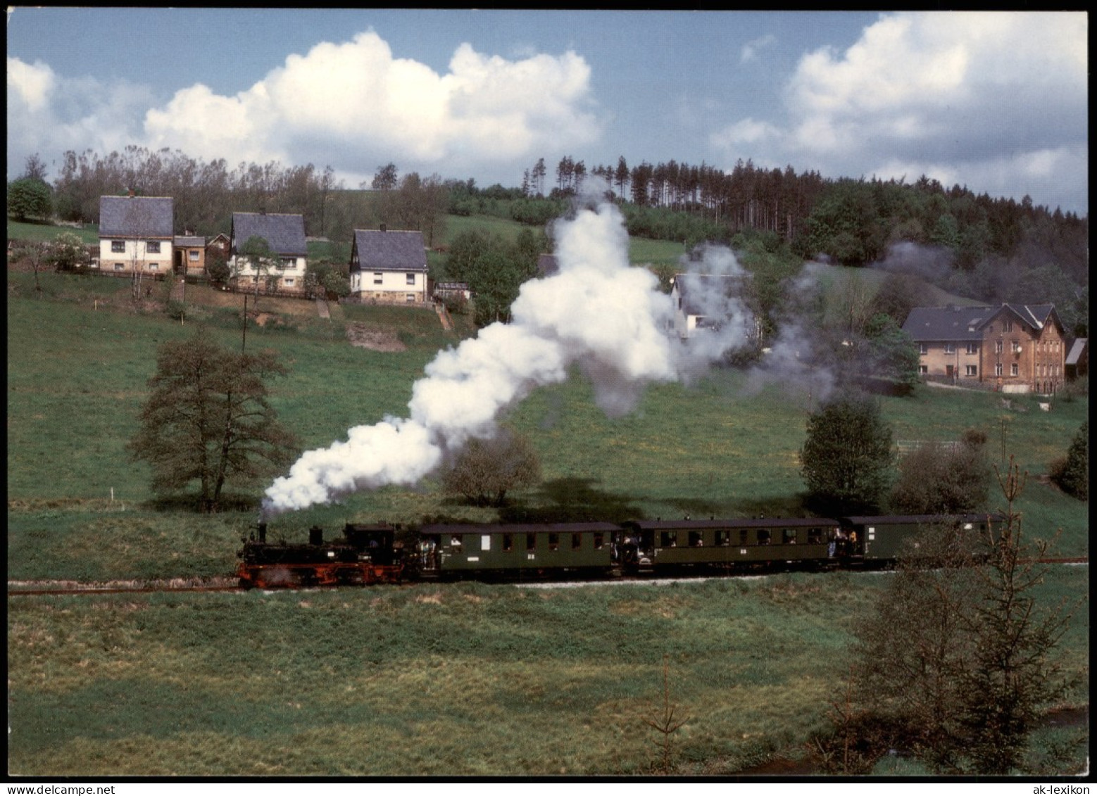 Ansichtskarte Jöhstadt (Erzgebirge) Preßnitztalbahn Dampflokomotive# 1996 - Jöhstadt