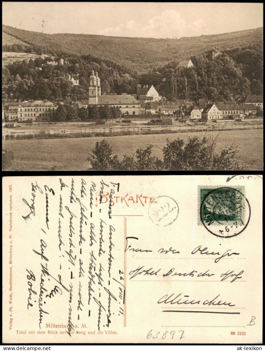 Miltenberg (Main) Panorama-Ansicht Blick Auf Burg Und Villen 1911/1909 - Miltenberg A. Main