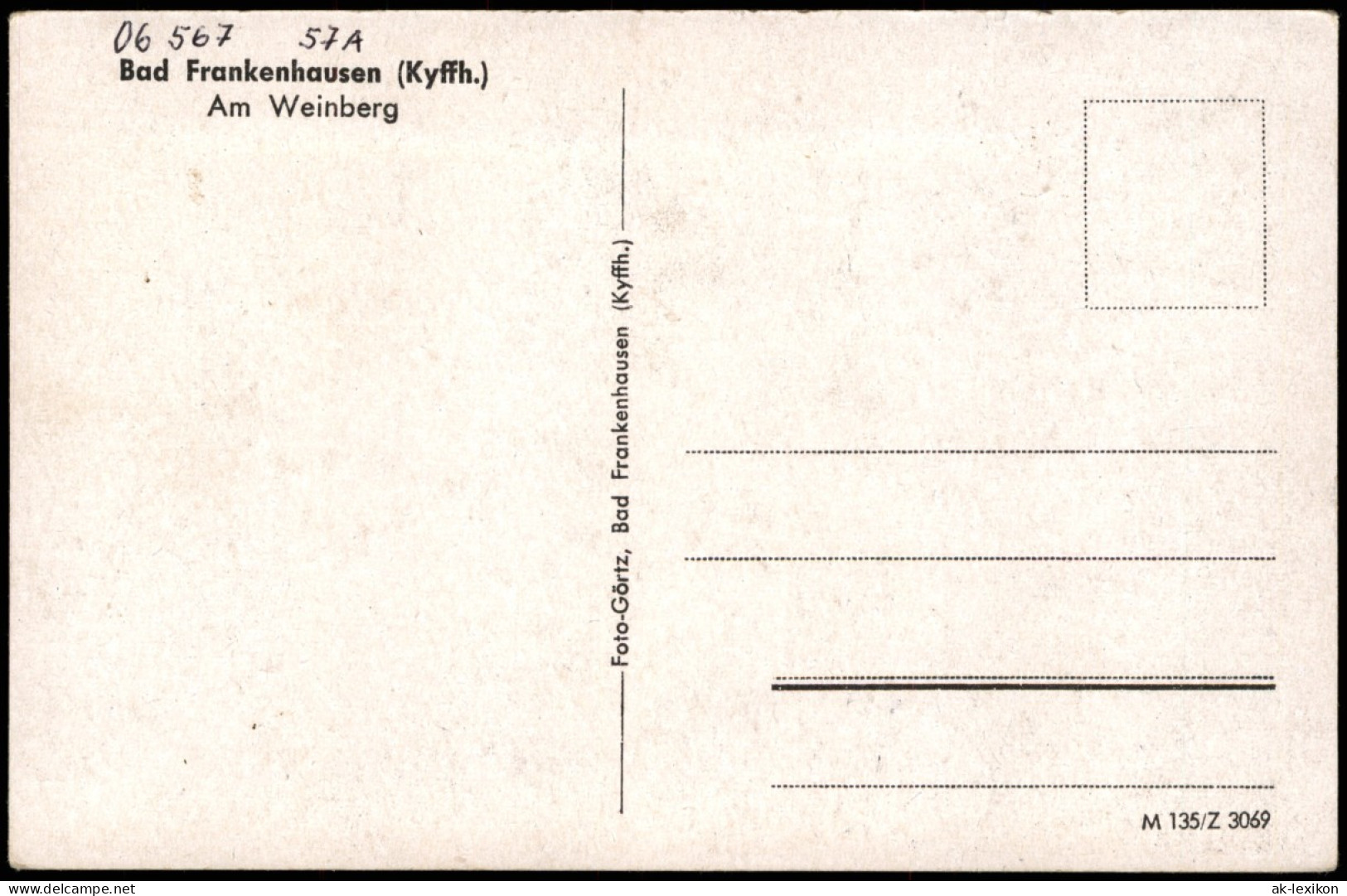 Ansichtskarte Bad Frankenhausen Teilansicht Partie Am Weinberg 1950 - Bad Frankenhausen