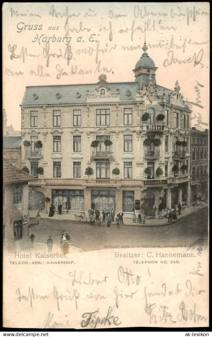 Ansichtskarte Harburg-Hamburg Hotel Kaiserhof 1906 - Harburg