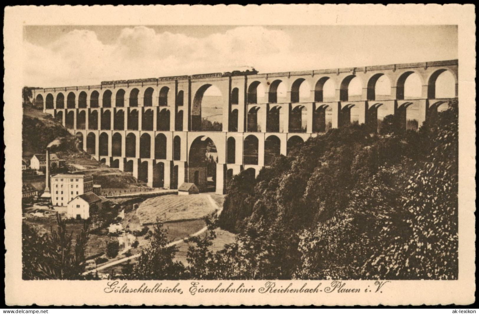 Mylau-Reichenbach (Vogtland) Göltzschtalbrücke, Dampflokomotive 1928 - Mylau