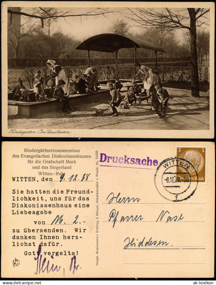 Ansichtskarte Witten (Ruhr) Kindergarten Im Sandkasten 1938 - Witten