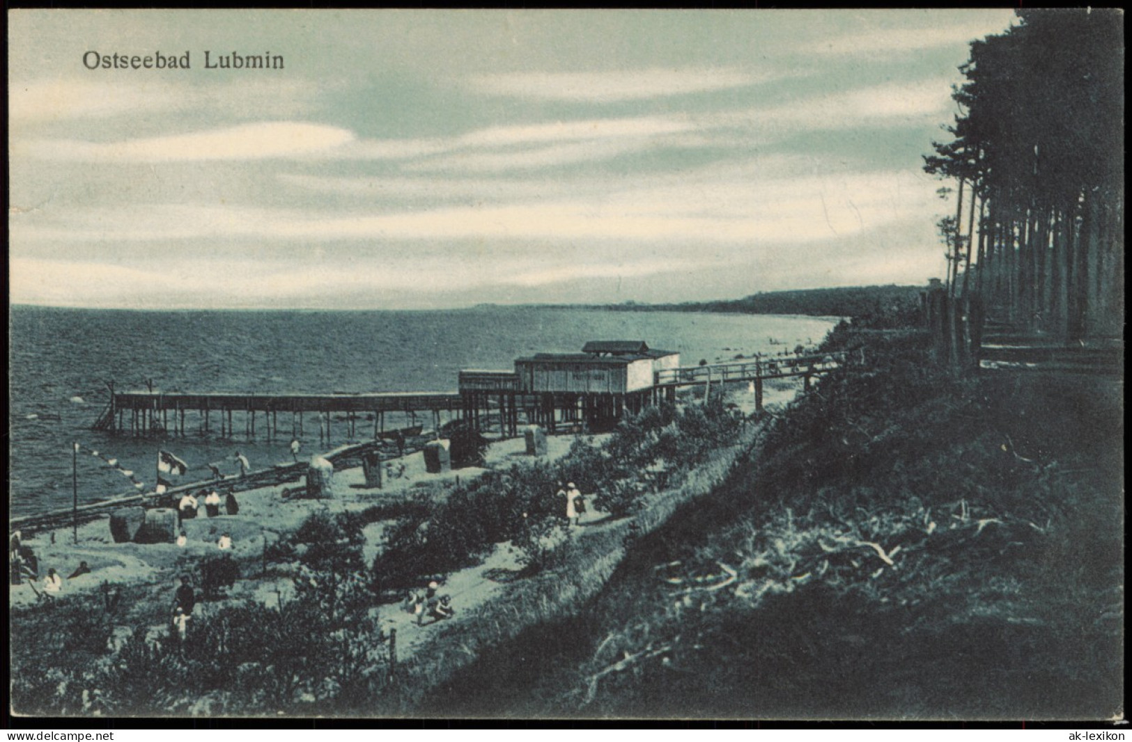 Ansichtskarte Lubmin Seebrücke - Strand 1924 - Lubmin