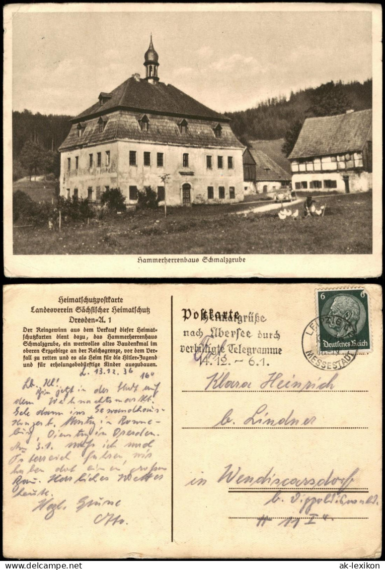 Schmalzgrube-Jöhstadt (Erzgebirge) Hammerherrenhaus Mit Nebengehöfft 1936 - Jöhstadt