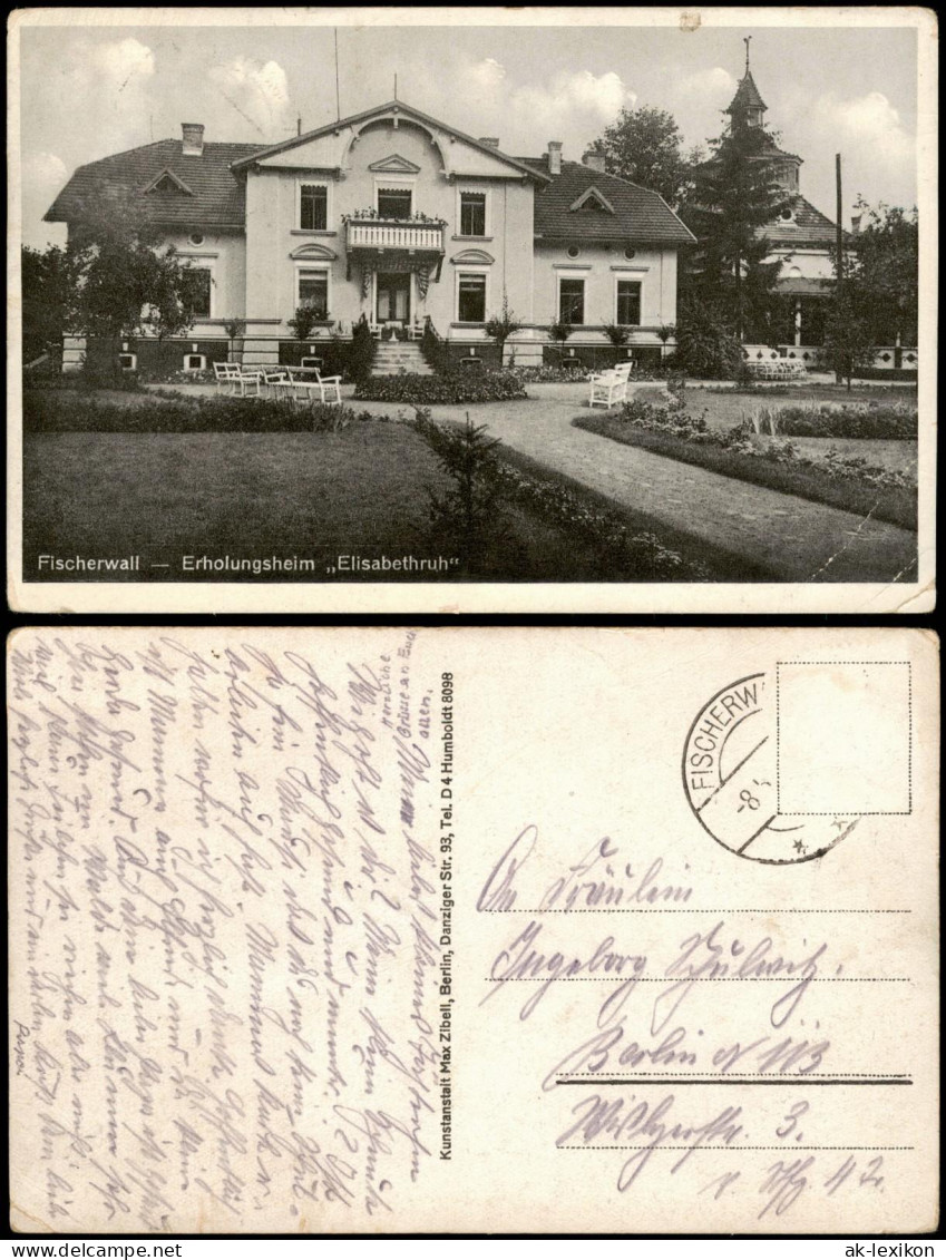 Ansichtskarte Fischerwall-Gransee Erholungsheim Elisabethruh 1928 - Gransee