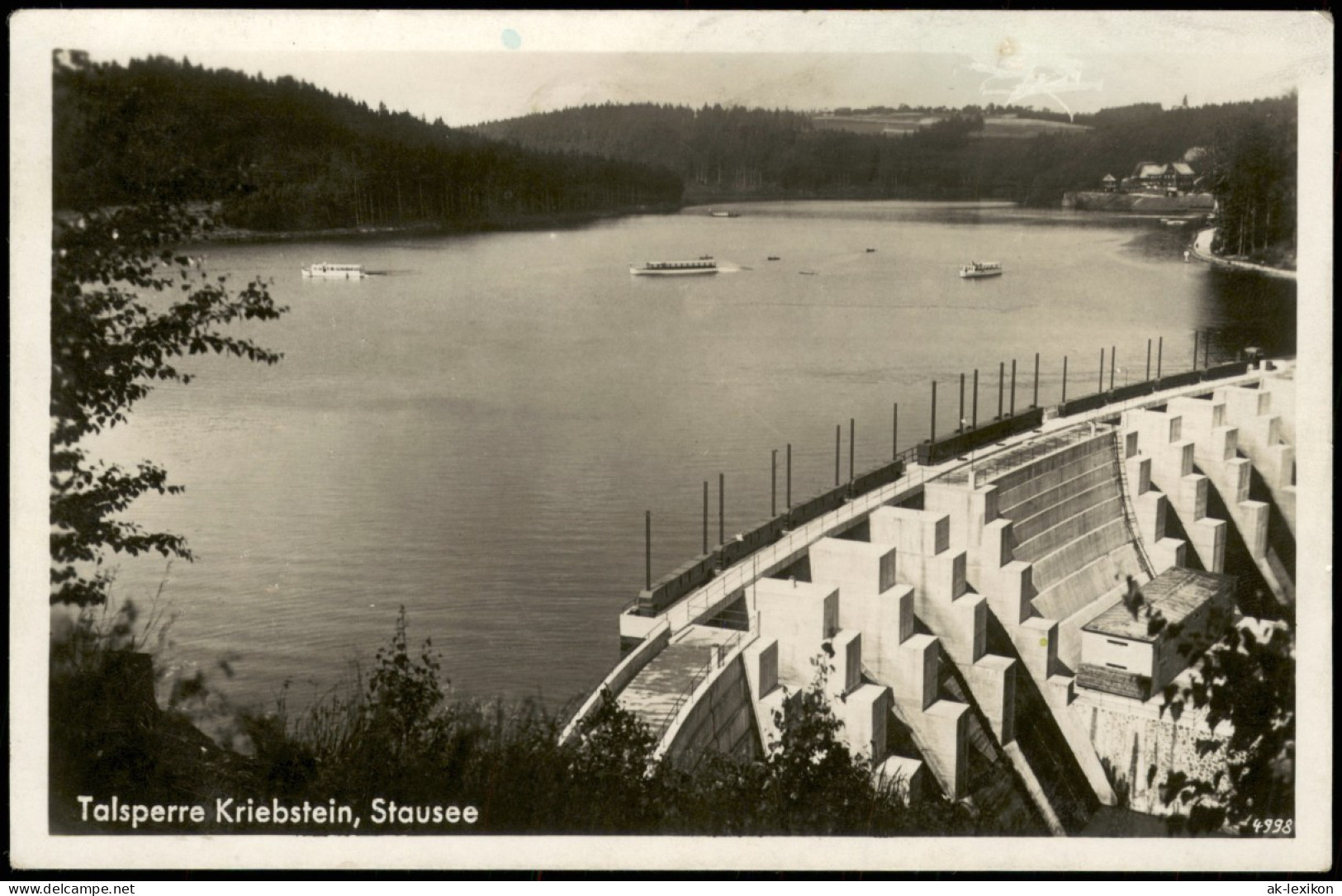 Lauenhain-Mittweida Motorbootverkehr Auf Der Talsperre Kriebstein 1940 - Mittweida