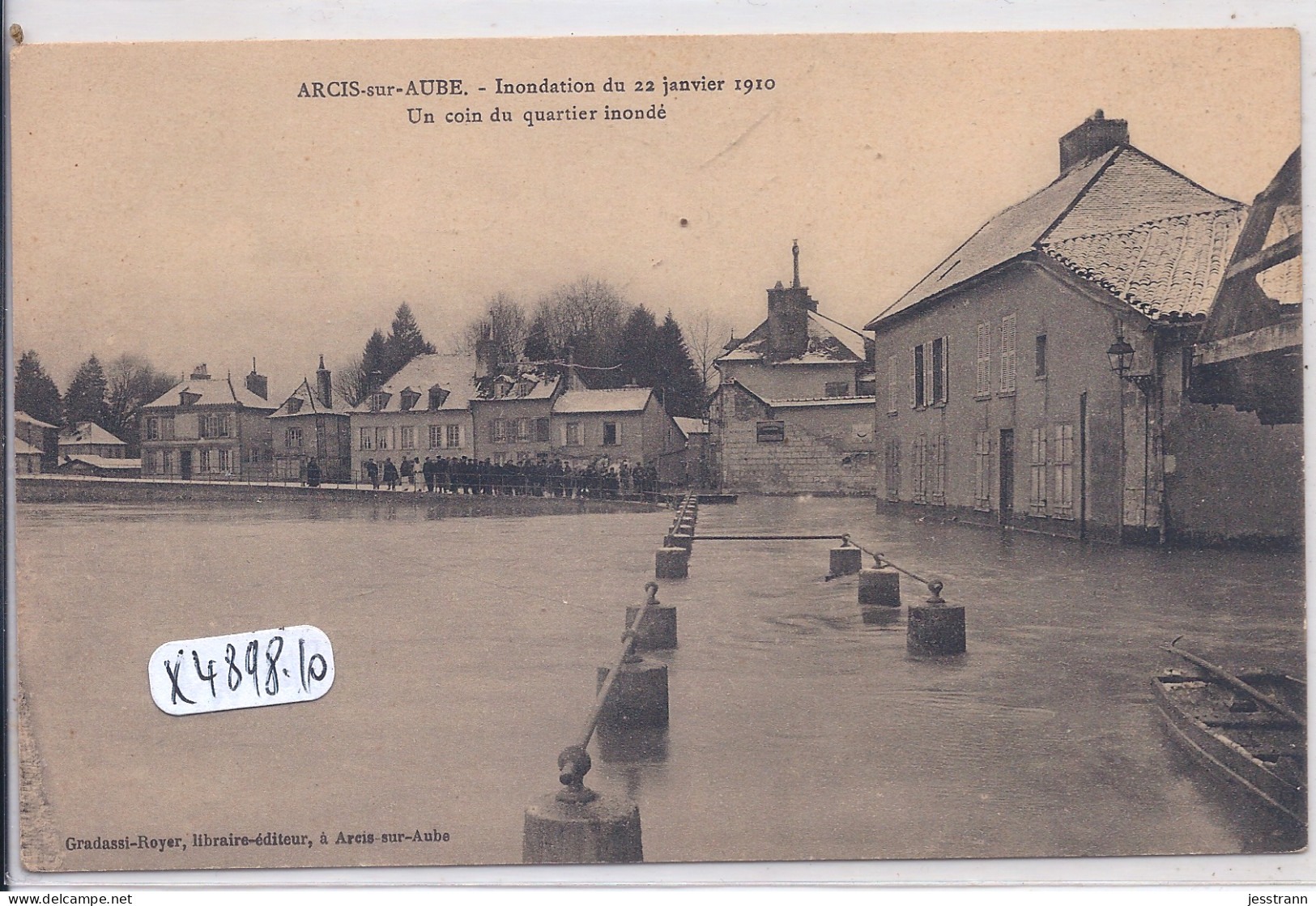 ARCIS-SUR-AUBE- INONDATION DE 1910- UN COIN DU QUARTIER INONDE - Arcis Sur Aube