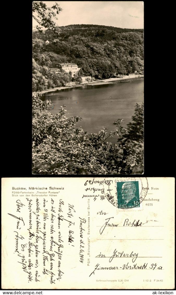 Ansichtskarte Buckow (Märkische Schweiz) FDGB-Ferienheim Theodor Fontane 1963 - Buckow