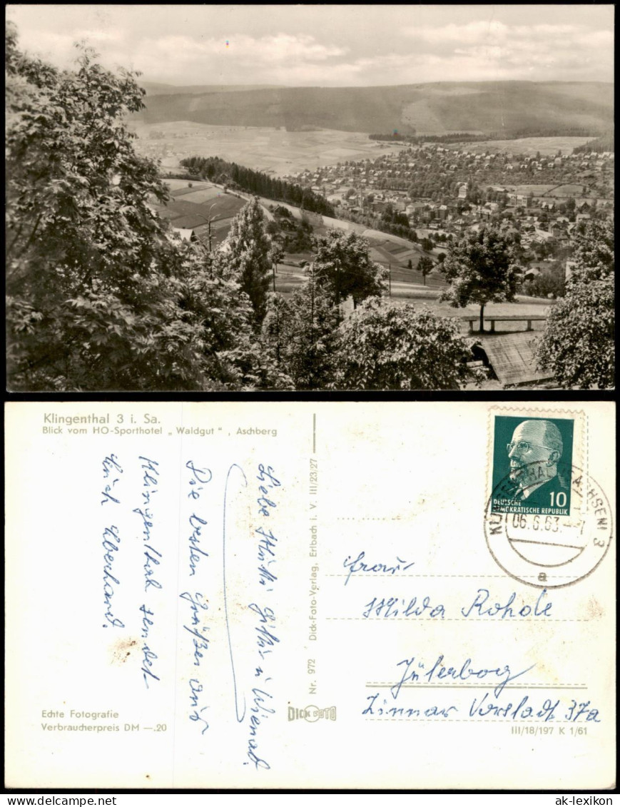 Ansichtskarte Klingenthal Blick Auf Die Stadt 1961 - Klingenthal