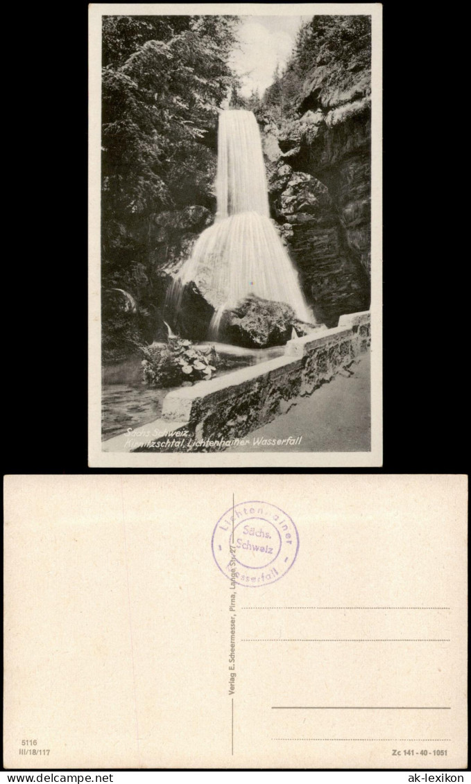 Sebnitz Kirnitzschtal Lichtenhainer Wasserfall (Waterfall, River Falls) 1950 - Kirnitzschtal