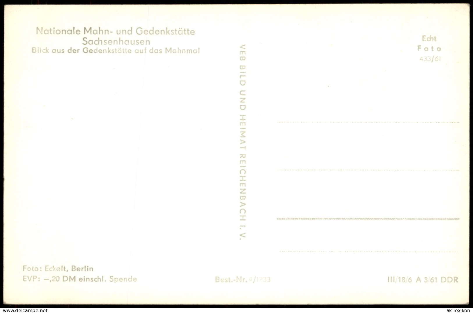 Sachsenhausen-Oranienburg Nationale Mahn- Und Gedenkstätte  Mahnmal 1961 - Oranienburg