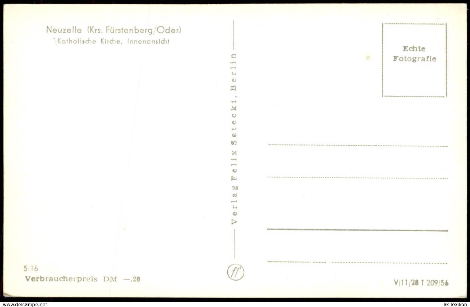 Ansichtskarte Neuzelle Katholische Kirche, Innenansicht Zur DDR-Zeit 1956 - Neuzelle