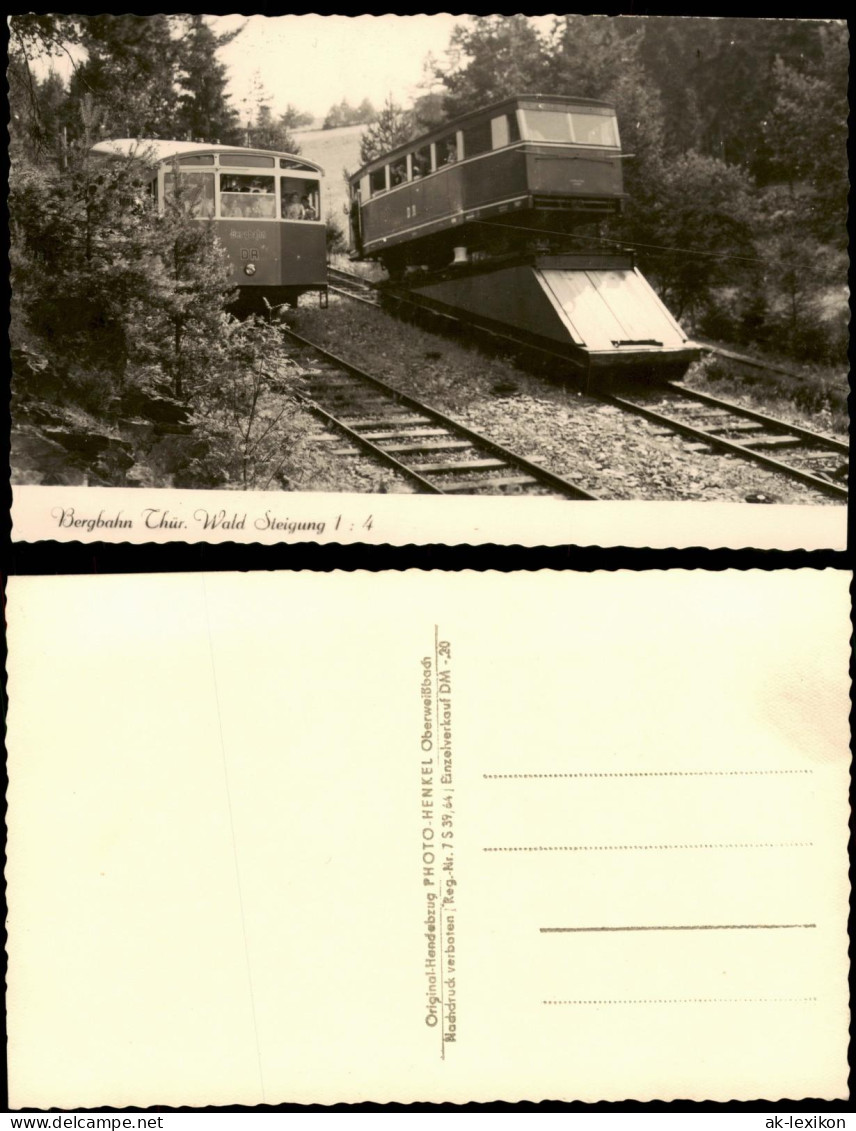 Lichtenhain/Bergbahn-Oberweißbach Bergbahn Thüringer Wald Steigung 1:4 1960 - Lichtenhain