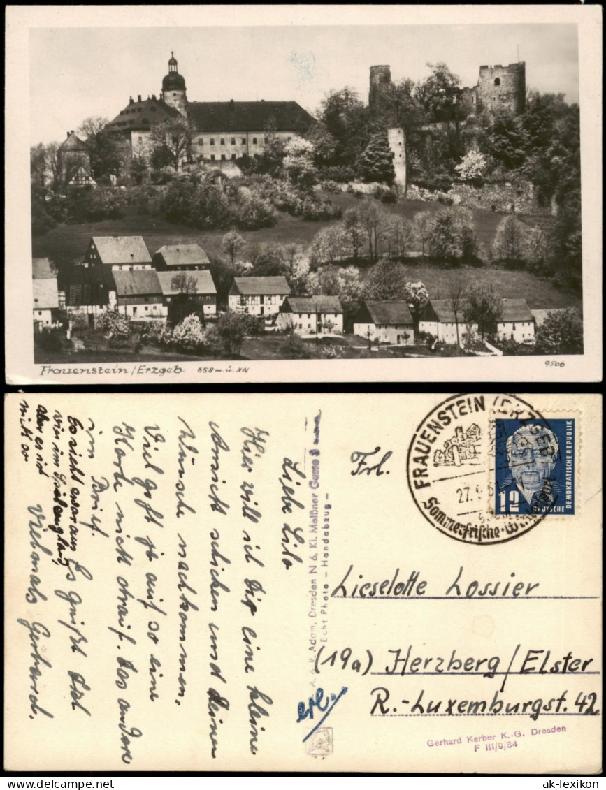 Frauenstein (Erzgebirge) Panorama-Ansicht; Ort Im Erzgebirge 1961 - Frauenstein (Erzgeb.)