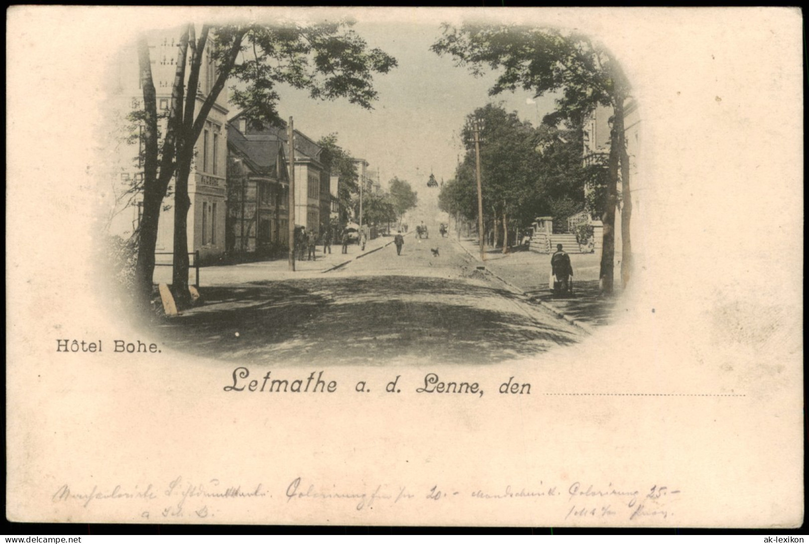 Ansichtskarte Letmathe-Iserlohn Straßenpartie - Hotel Bohe 1903 - Iserlohn