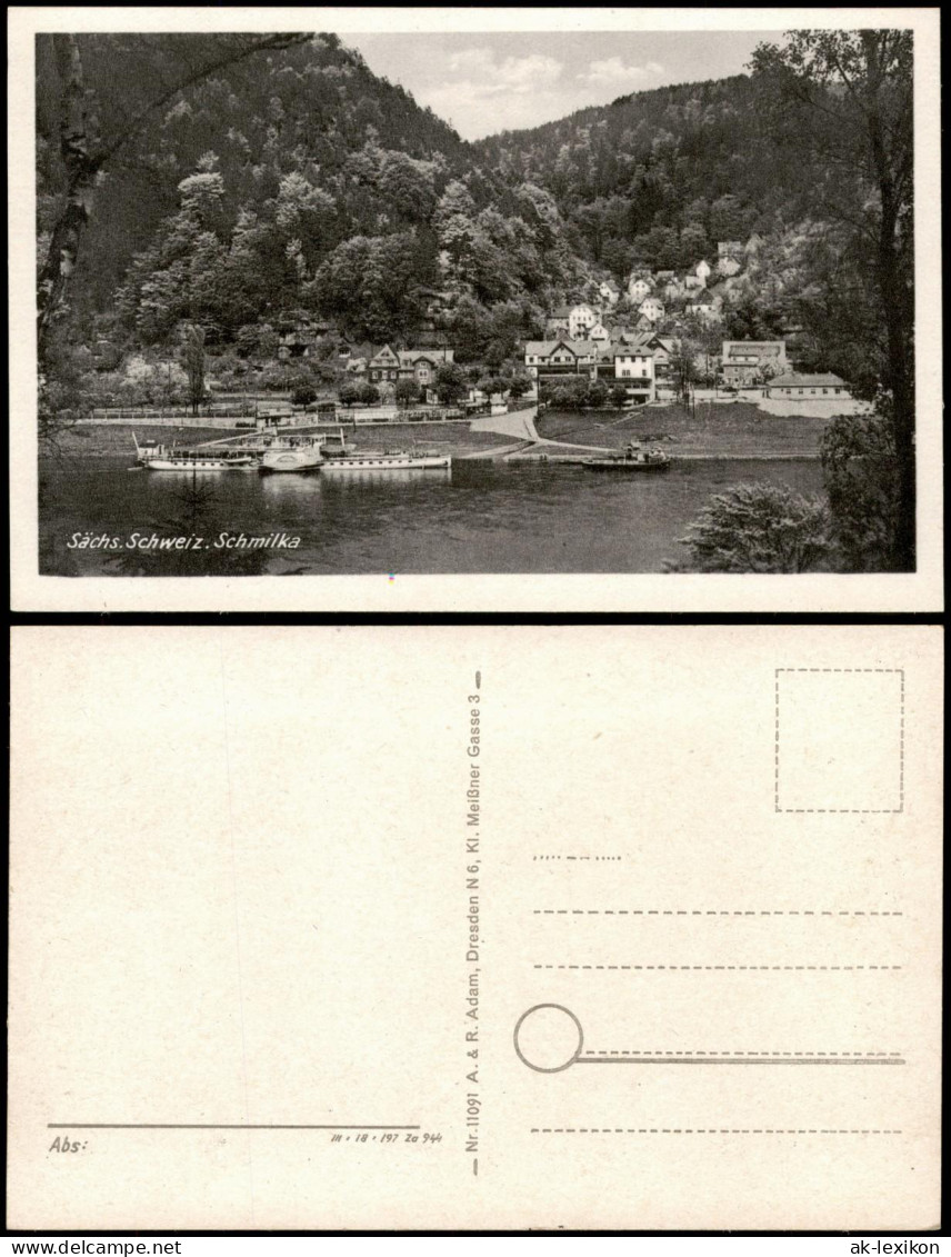 Schmilka Sächs. Schweiz Elbe Schiff Dampfer Passiert Schmilka 1950 - Schmilka