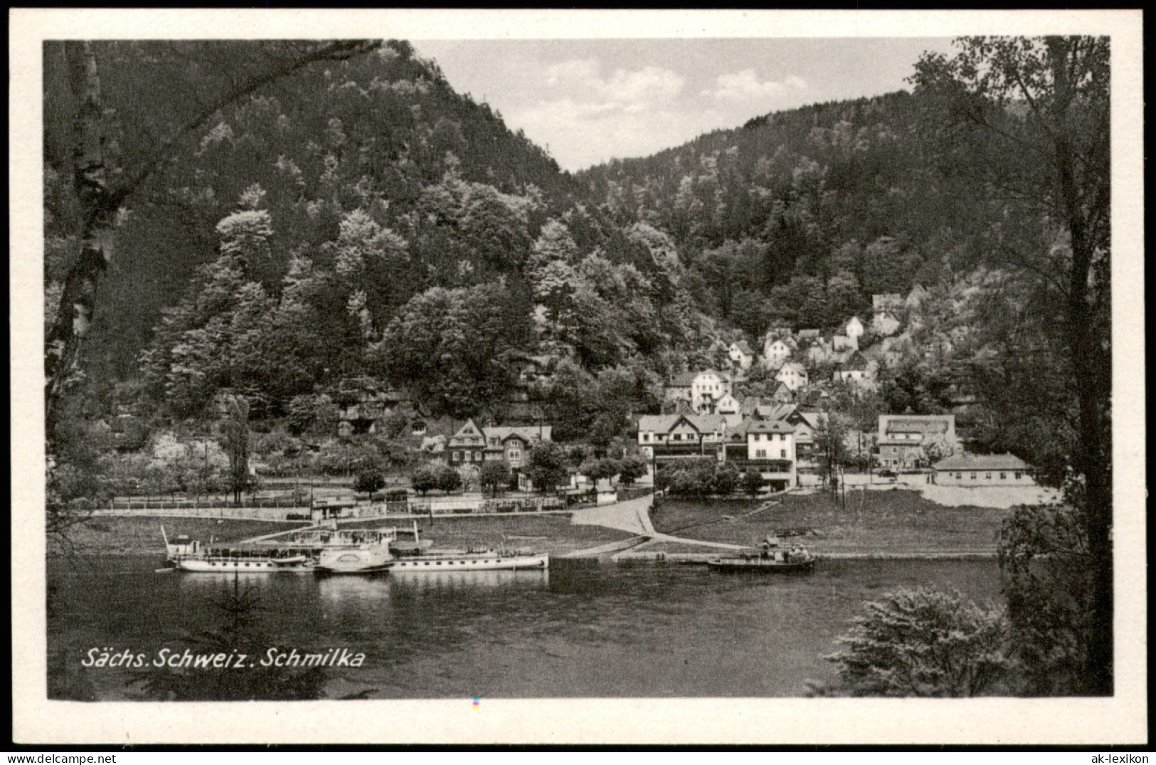 Schmilka Sächs. Schweiz Elbe Schiff Dampfer Passiert Schmilka 1950 - Schmilka