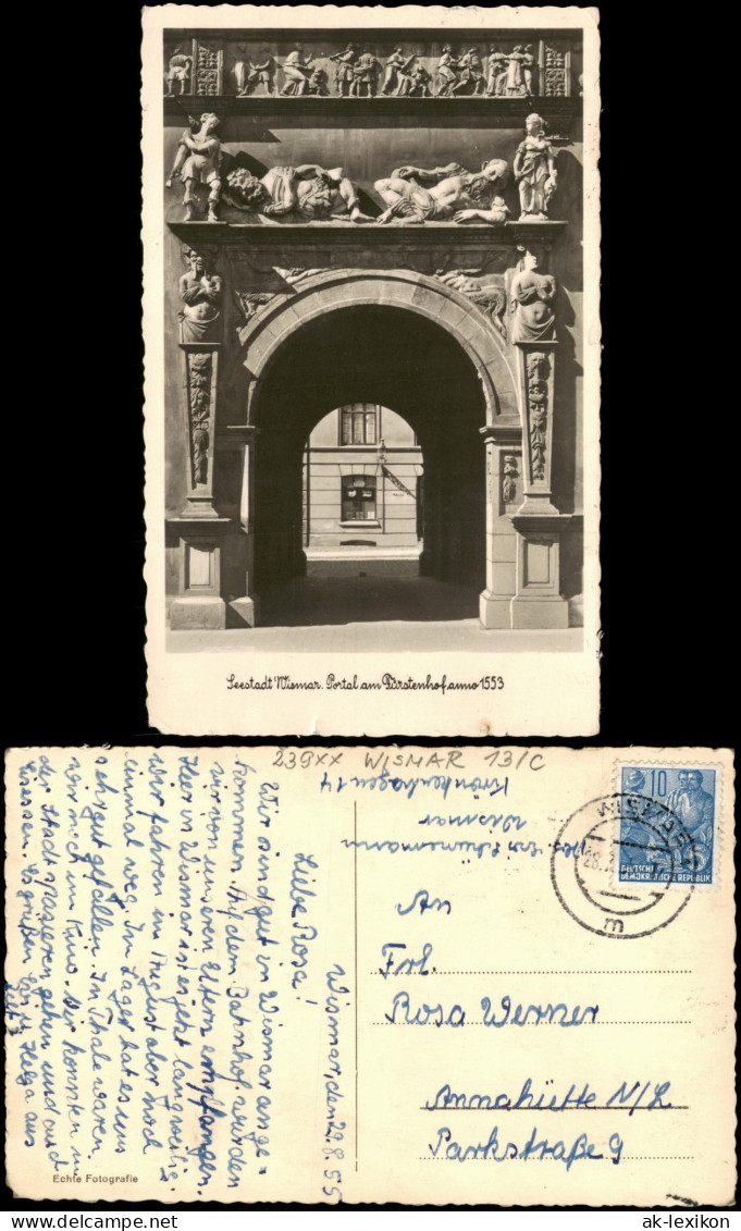 Ansichtskarte Wismar Portal Am Fürstenhof (anno 1553) 1955 - Wismar