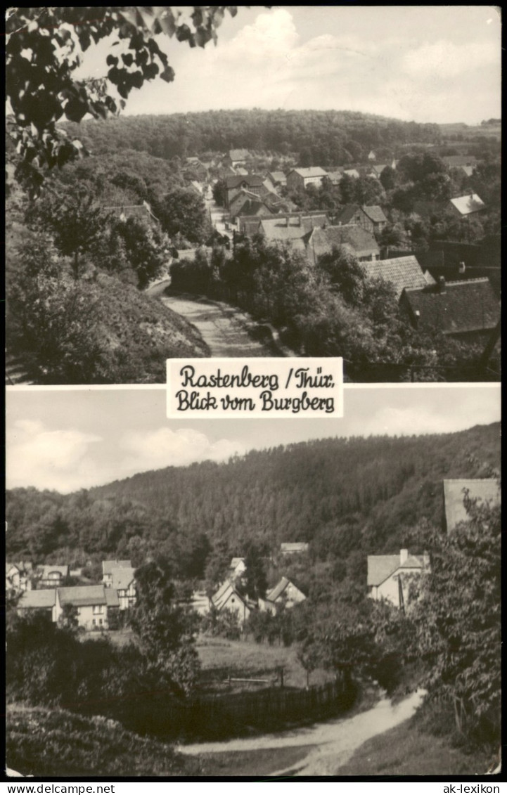 Rastenberg (Thüringen) DDR 2-Bild-AK Panorama-Ansichten Blick Vom Burgberg 1966 - Rastenburg