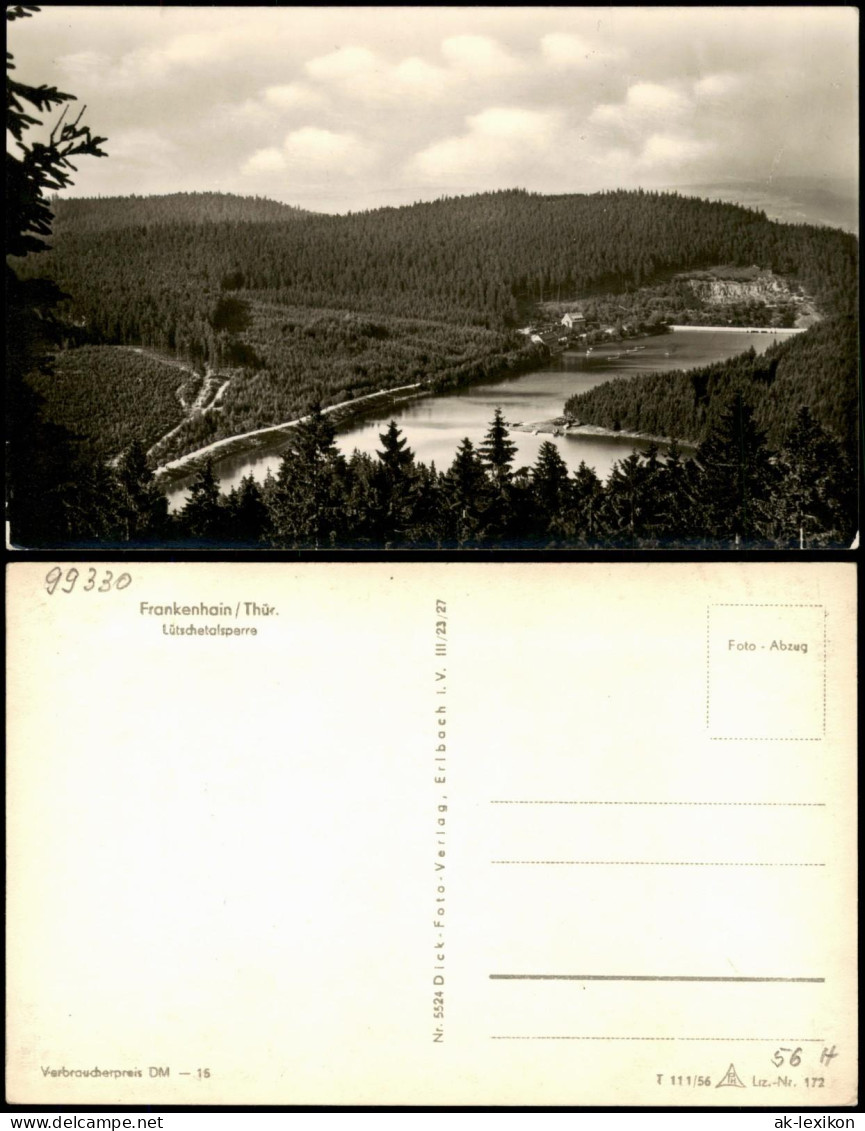 Ansichtskarte Frankenhain Lütschetalsperre In Thüringen 1956 - Frankenhain