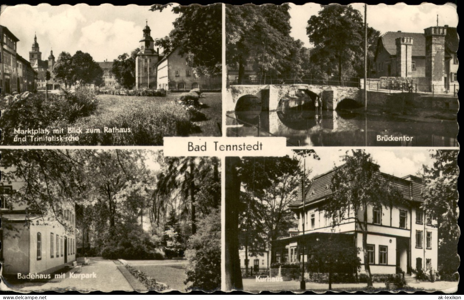 Bad Tennstedt DDR Mehrbild-AK Mit Brückentor, Marktplatz, Badehaus, Kurhaus 1956 - Bad Tennstedt