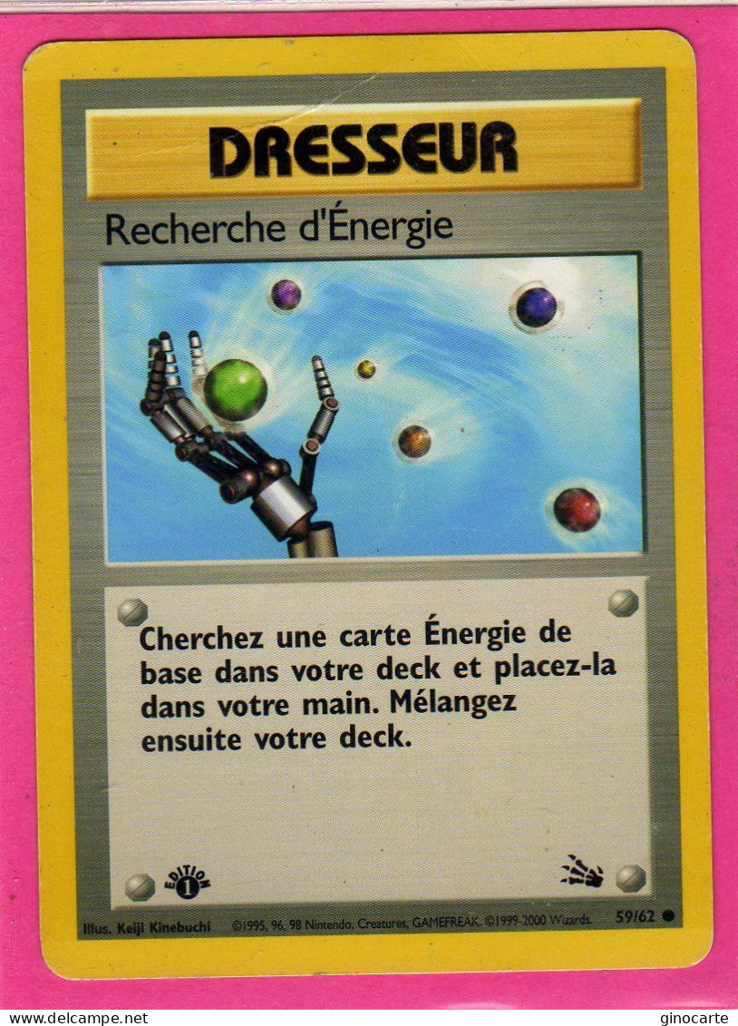 Carte Pokemon Francaise 1995 Wizards Fossile 59/62 Recherche D'energie Neuve Edition 1 - Wizards