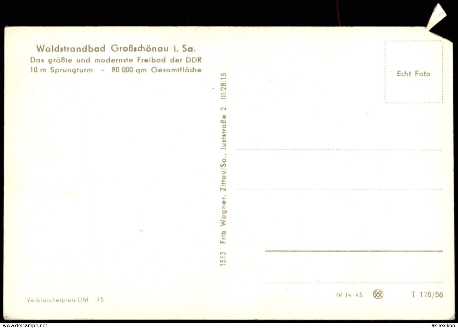 Ansichtskarte Großschönau (Sachsen) Waldstrandbad 1956 - Grossschoenau (Sachsen)