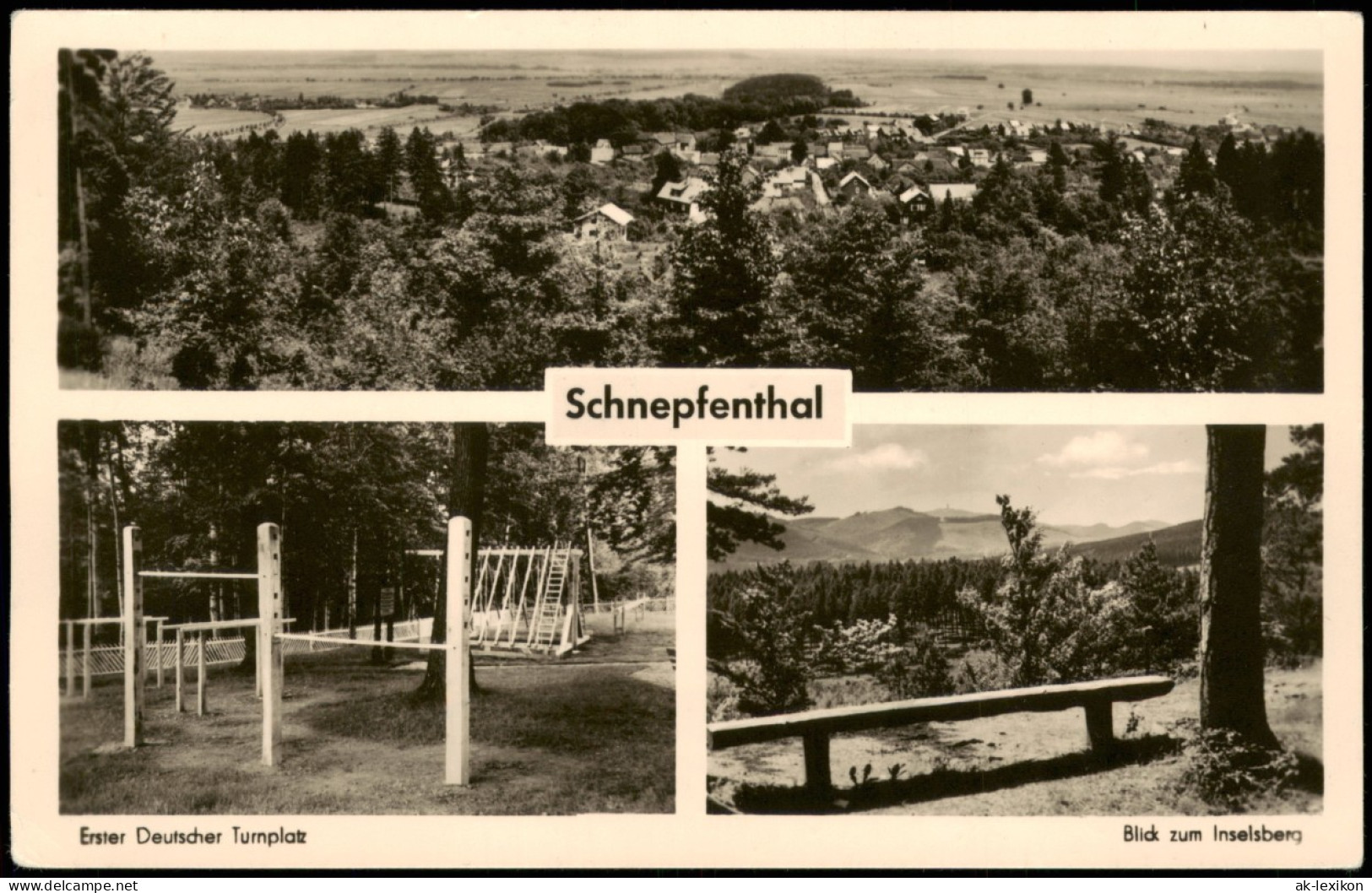 Schnepfenthal-Waltershausen DDR Mehrbild-AK Ansichten Erster Dt. Turnplatz 1957 - Waltershausen